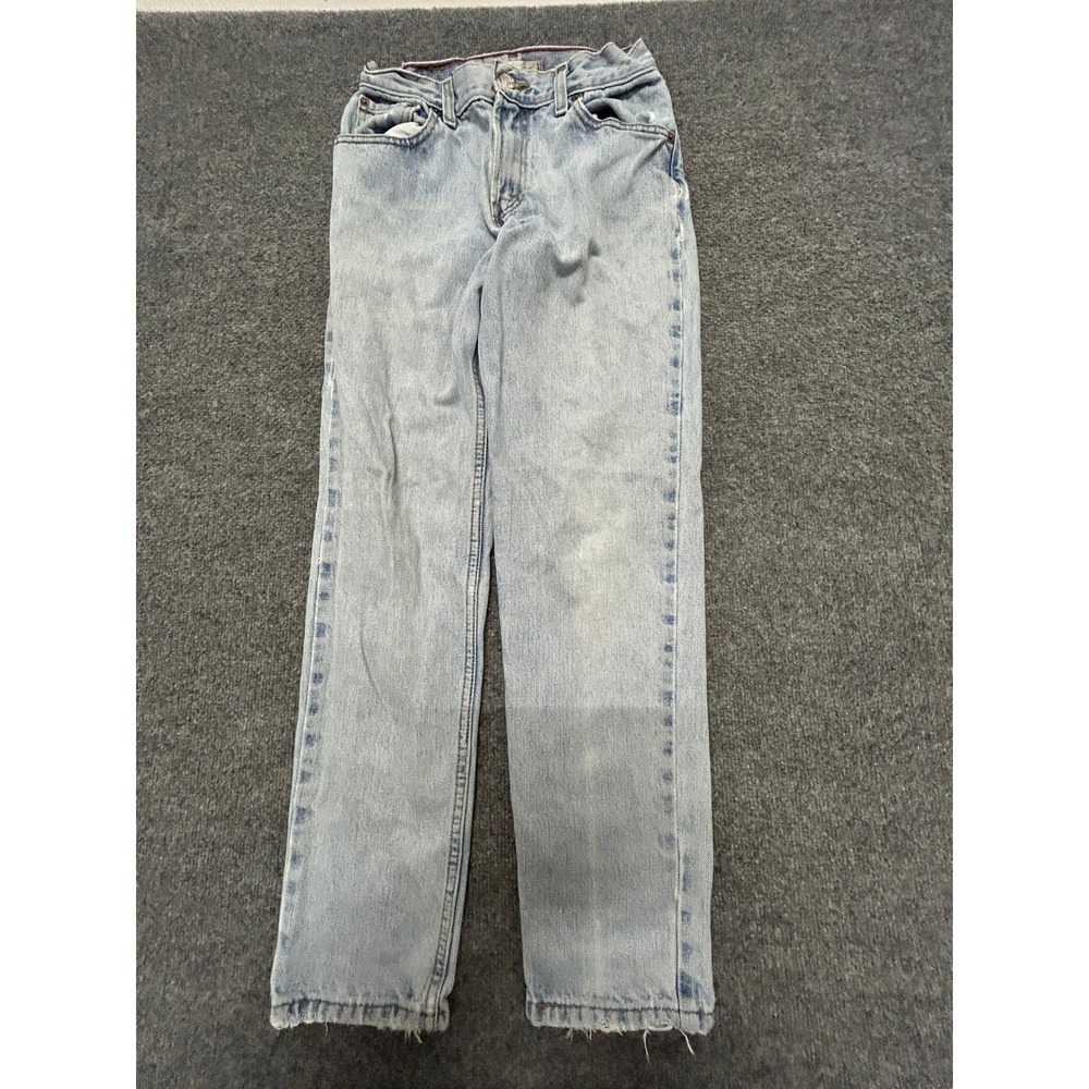 Levi's Jeans Womens Size 4 M Light Wash Straight Leg Cotton Denim Frayed Hem